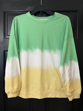 Green White Yellow Ombre Sweatshirt
